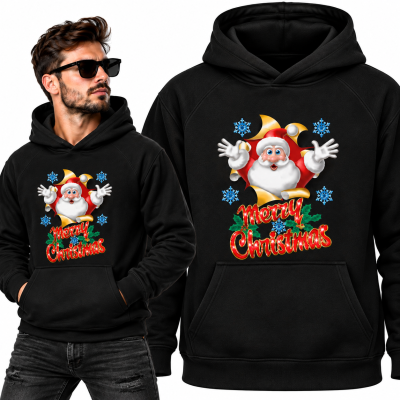 BLUZA Z KAPTUREM ŚWIĄTECZNA  MERRY CHRISTMAS